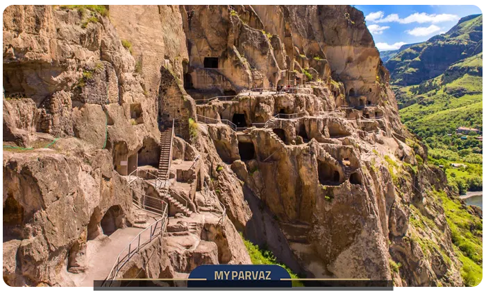 Architecture of Vardzia in Georgia